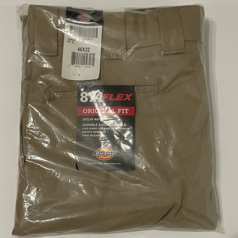 Dickies  46”X 32” 874 Flex Original Fit Work Pants - Khaki Desert Sand - Picture 10 of 11